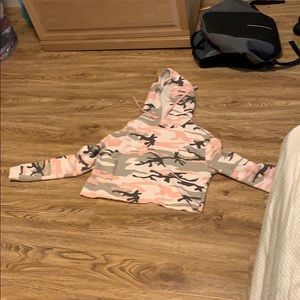 A camouflage hoodie.
